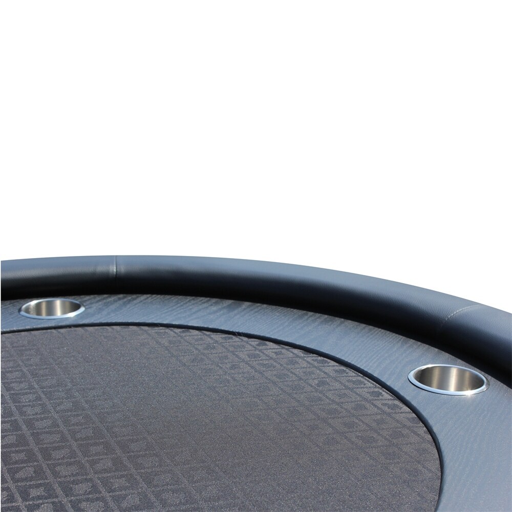 Oval Black Speed Cloth Surface Wooden Texture Racetrack Poker Table   N/A