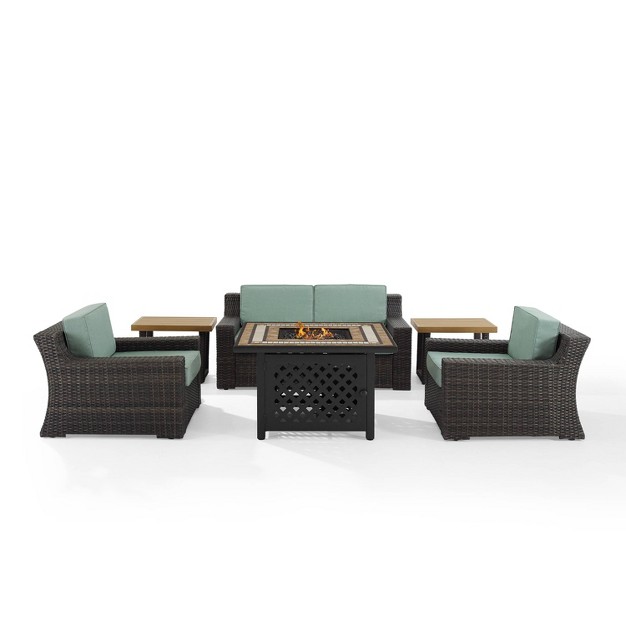 Beaufort 6pc Outdoor Wicker Conversation Set Crosley