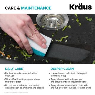 KRAUS Drop-inUndermount Granite Composite 24 in. Single Bowl Kitchen Sink Kit in Black KGD-410B