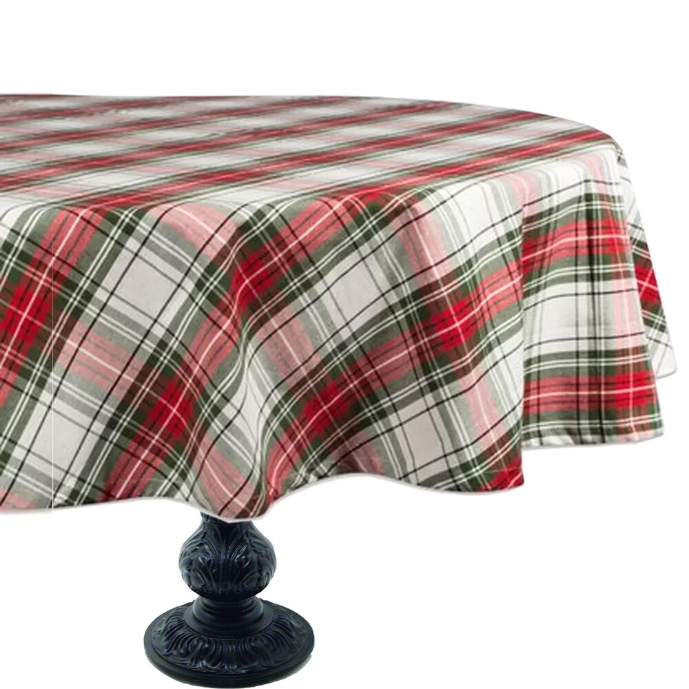 Fabstyles Celebration Plaid Christmas High Quality Cotton Tablecloth