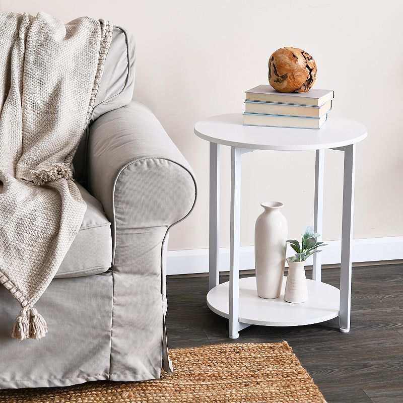 Household Essentials 2-Tier Round End Table