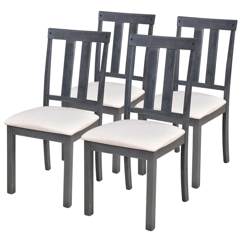 6 piece Dining Table Set  Adjustable Table Length with Hidden Flip Leaves