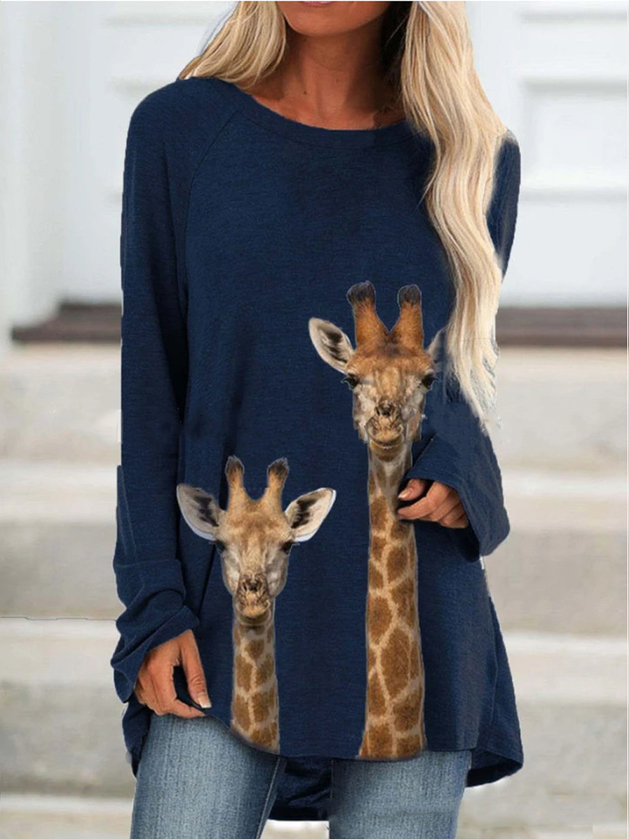 Animal Print Long Sleeve T-shirt