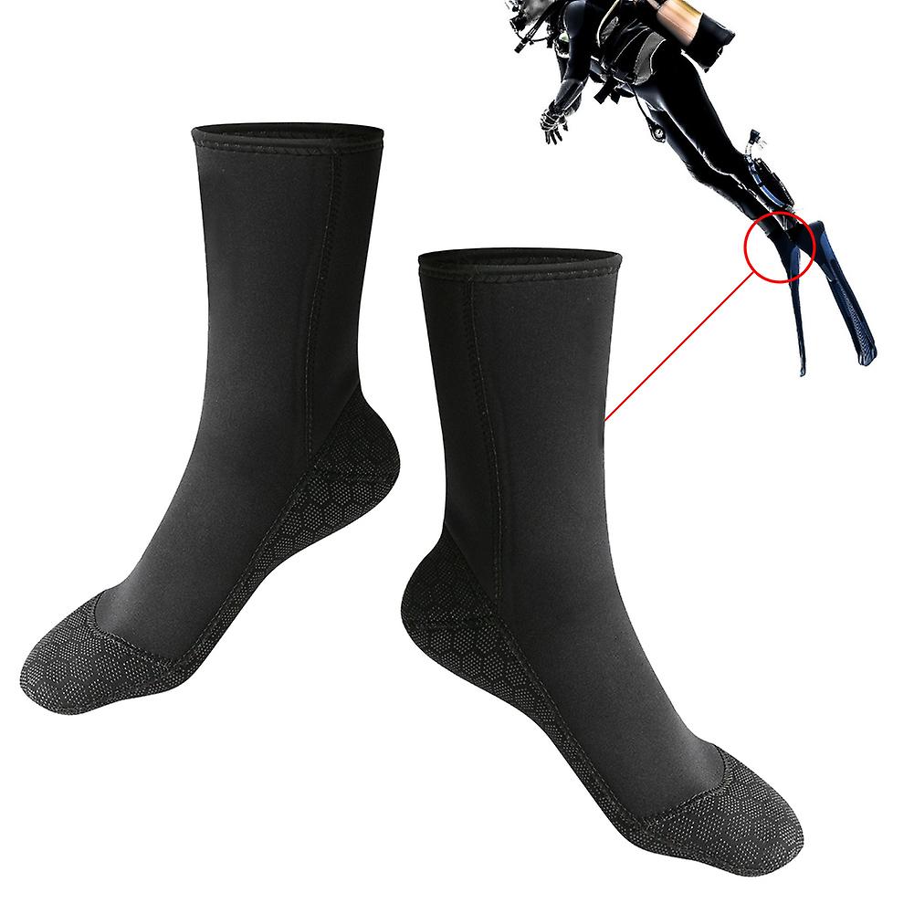 SLINX 3mm Neoprene Scuba Diving Socks Surfing Snorkeling Sock Water Sports Equipment (XL)