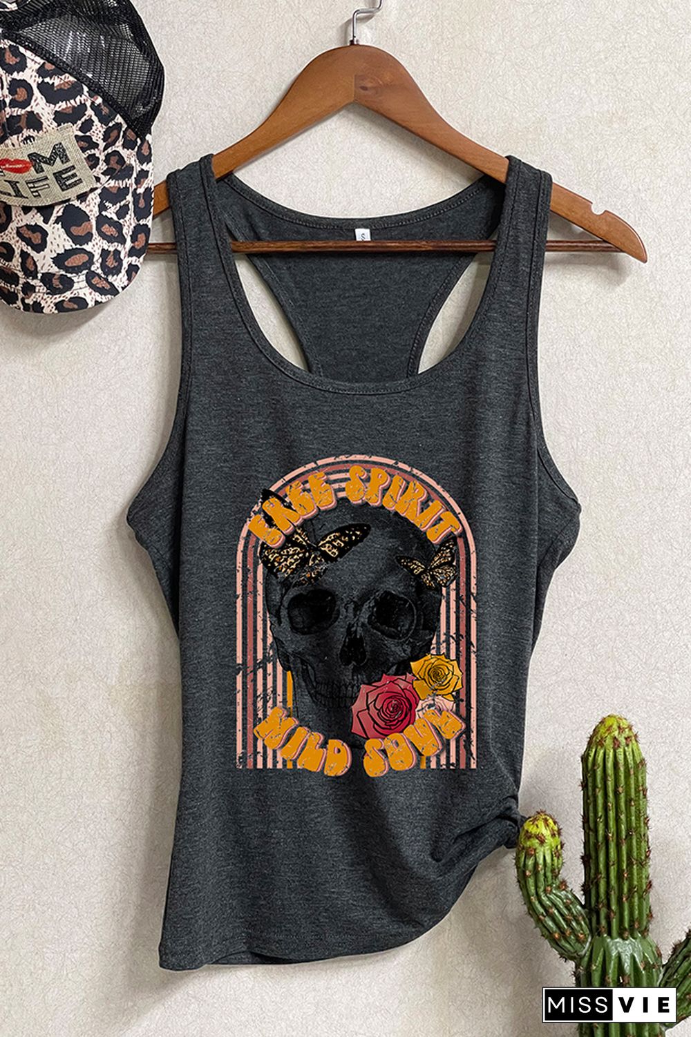 Skull Print Summer Graphic Tank Top Wholesale