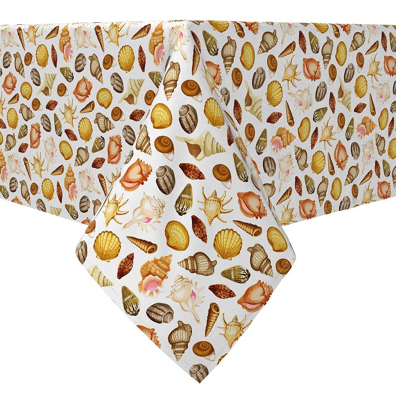 Square Tablecloth， 100% Cotton， 60x60， Collection of Beach Shells