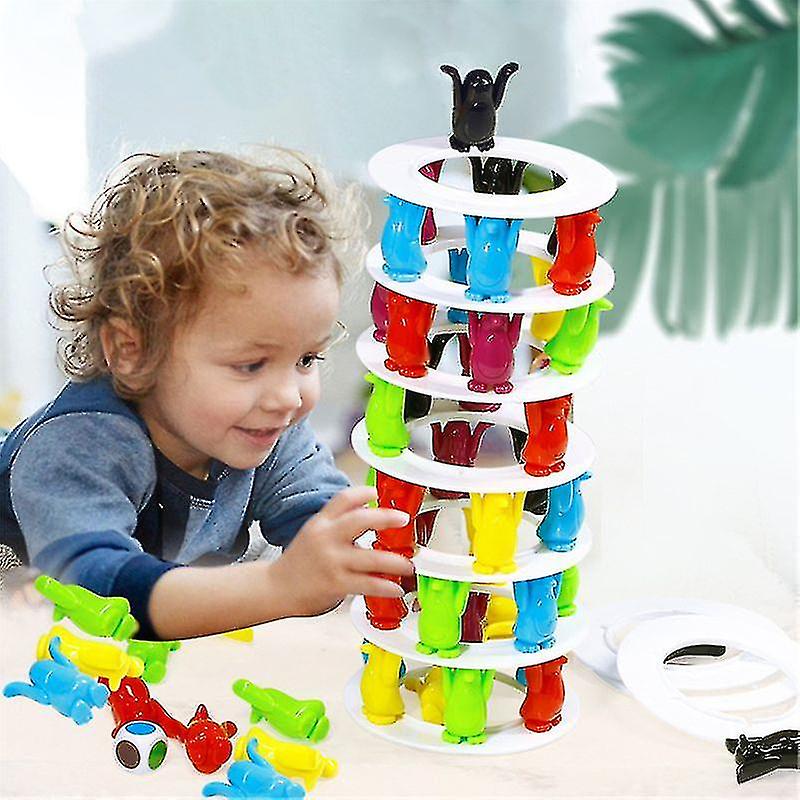 Penguin Tower Collapse Balance Game Toy For Children Party Family Funny Games Crazy Penguin Crash Tower Thrill Challenge Toy