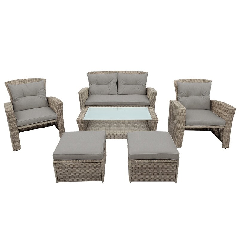 Outdoor  Weather Wicker 4 Piece Patio Furniture Set