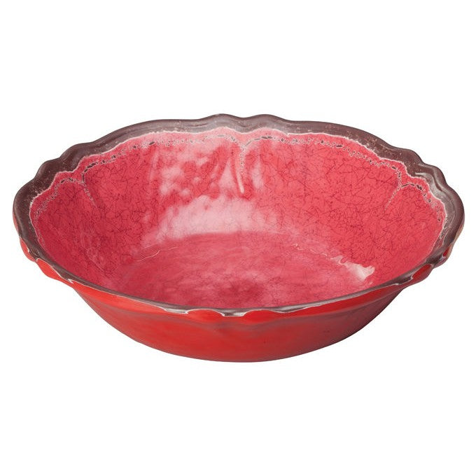 7 1/2Dia Melamine Hammered Bowl， Red，Pack of 4