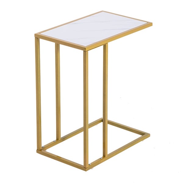 Marble Simple C-Side Table [30x48x61cm] White - 11.8*18.9*24