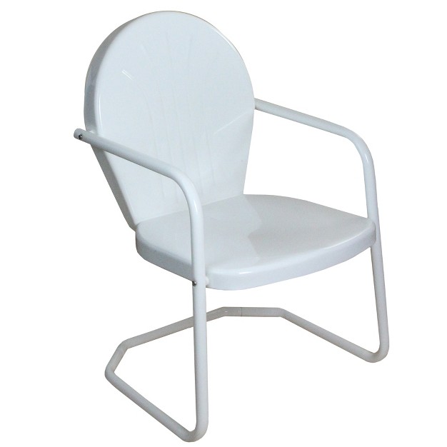 Northlight 34 inch Outdoor Retro Tulip Armchair White