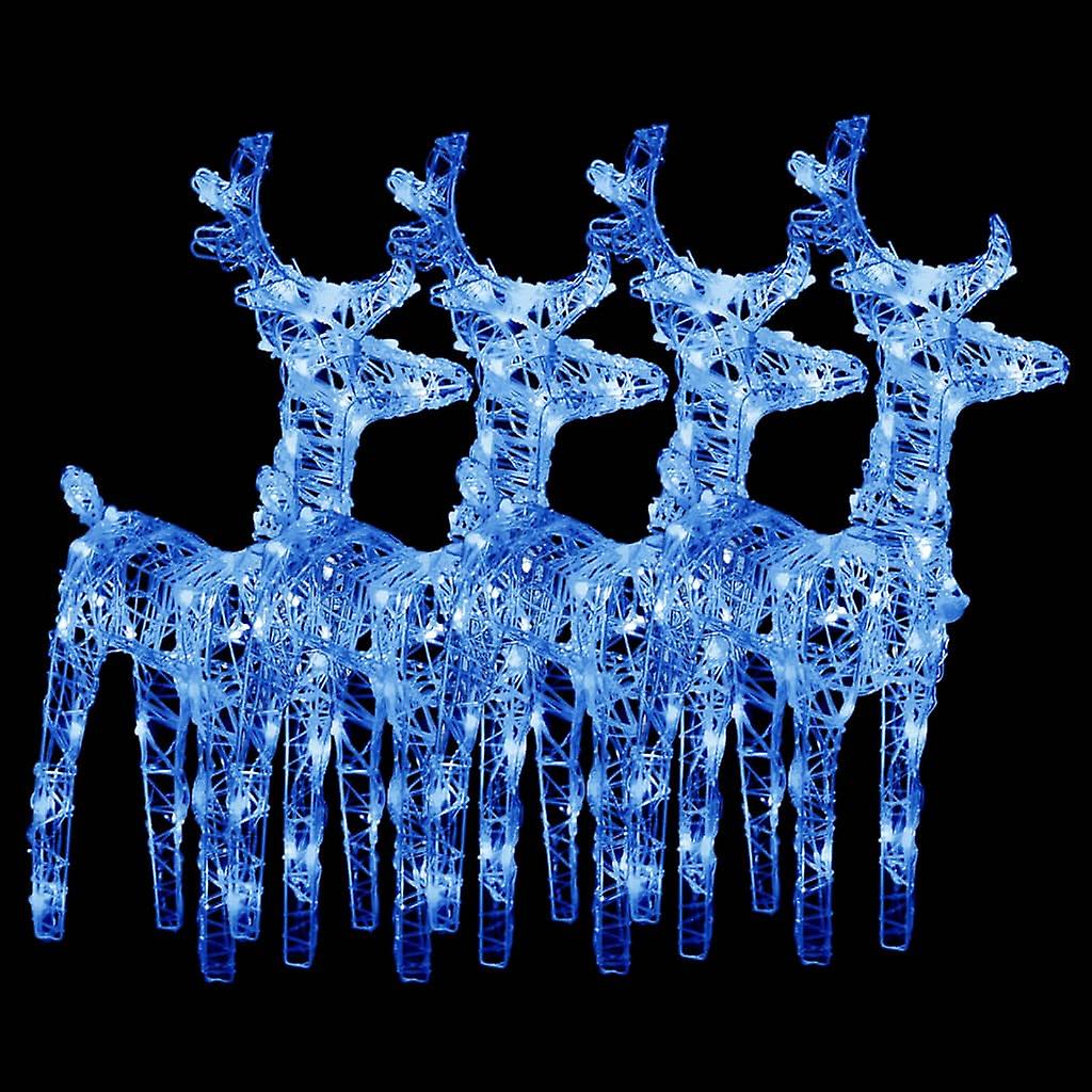 Vidaxl Christmas Reindeers 4 Pcs Blue 160 Leds Acrylic