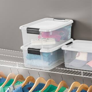 Sterilite 18 Qt. Ultra-Latch Storage Box in Clear Base and (12-Pack) 12 x 19849806