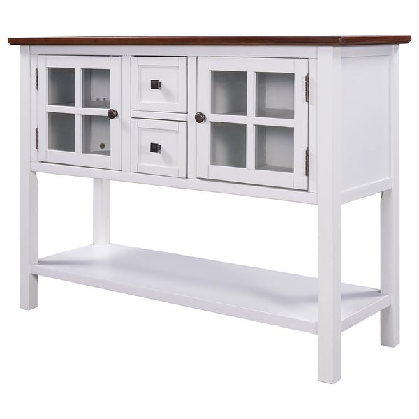 Console Table Sofa Table with 2 Drawers 2 Cabinets and 1 Shelf