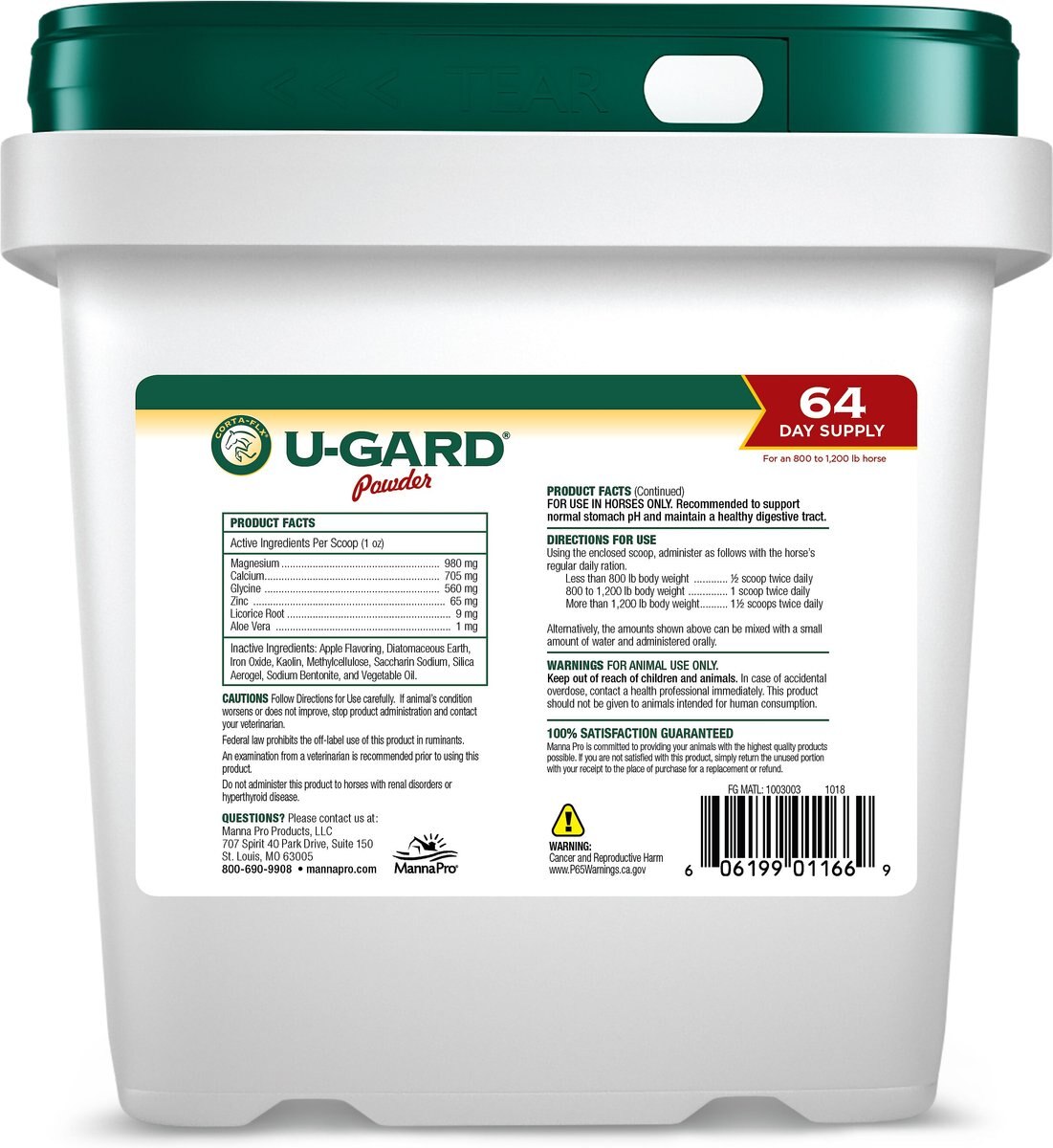 Corta-Flx U-GARD Powder Gastric Health Support Horse Supplement