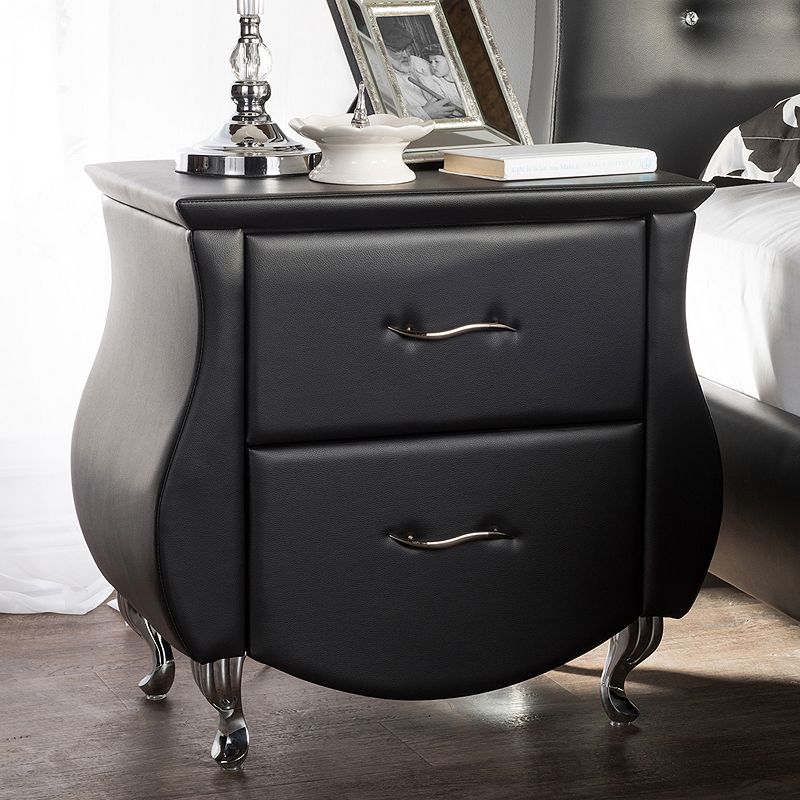 Baxton Studio Erin Upholstered Faux-Leather Nightstand