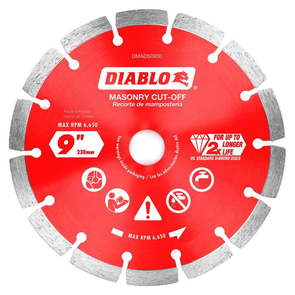 DIABLO 9 in. Diamond Segmented Cut-Off Discs for Masonry DMADS0900