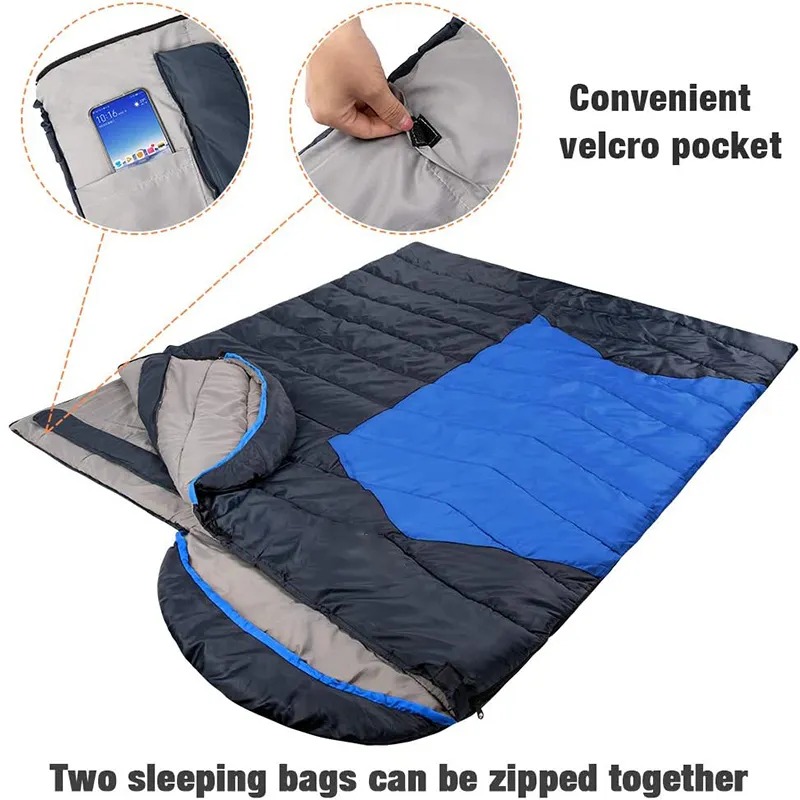 Custom Anti Bite Zip Draw Cord Ultralight Portable Outdoor Envelope Style Camping Sleeping Bag