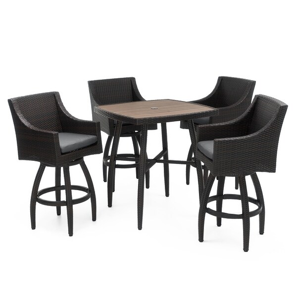 Deco 5 Piece Sunbrella Outdoor Patio Barstool Set