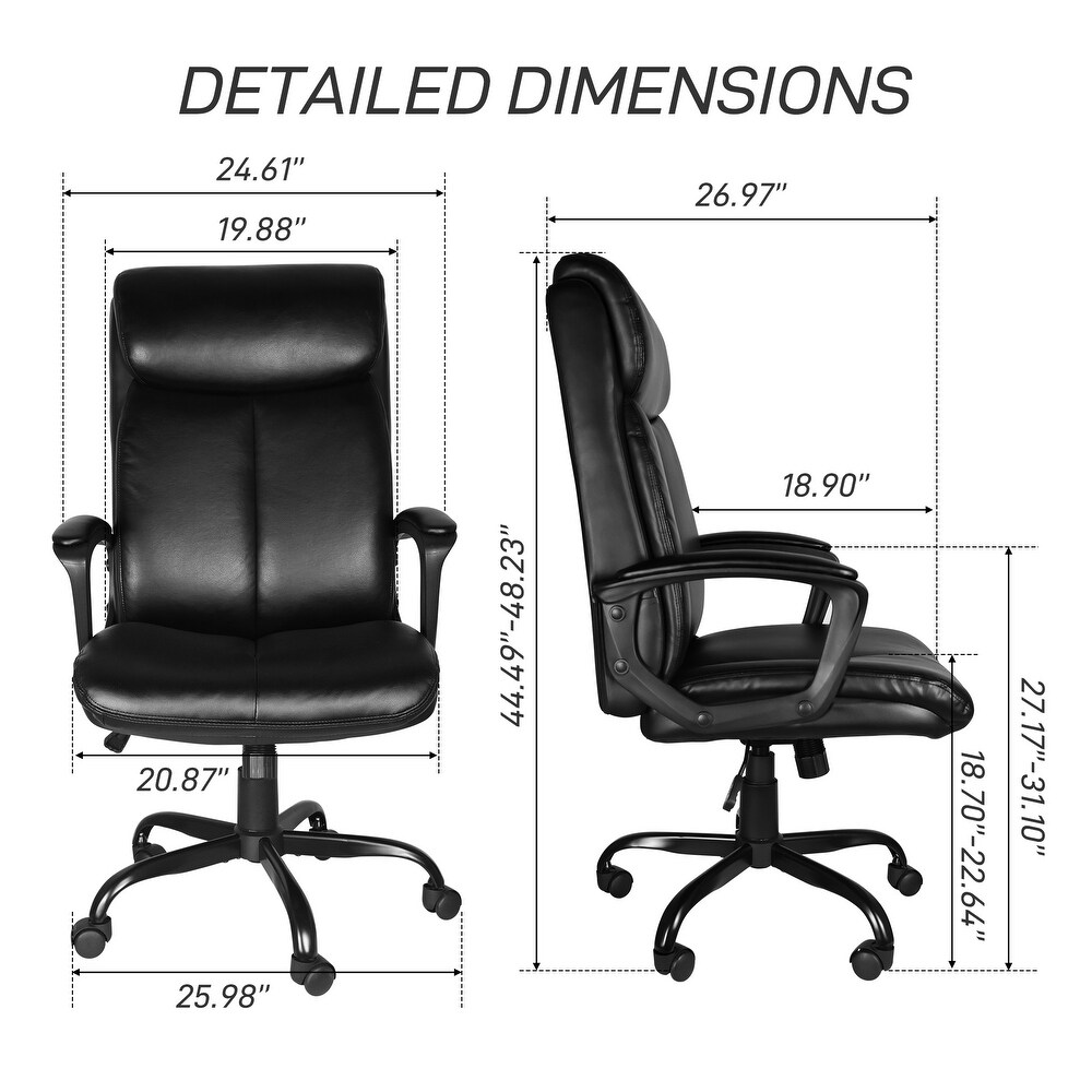 Office Desk Chair with PU Leather Adjustable Height Tilt Swivel   26.97\