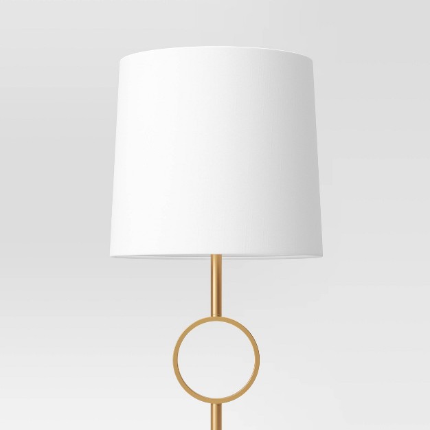 Metal Ring Floor Lamp Brass includes Led Light Bulb