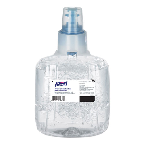 Gojo Purell Advanced Hand Sanitizer Green Certified Gel Refill | 1200 ml， Fragrance Free | GOJ190302