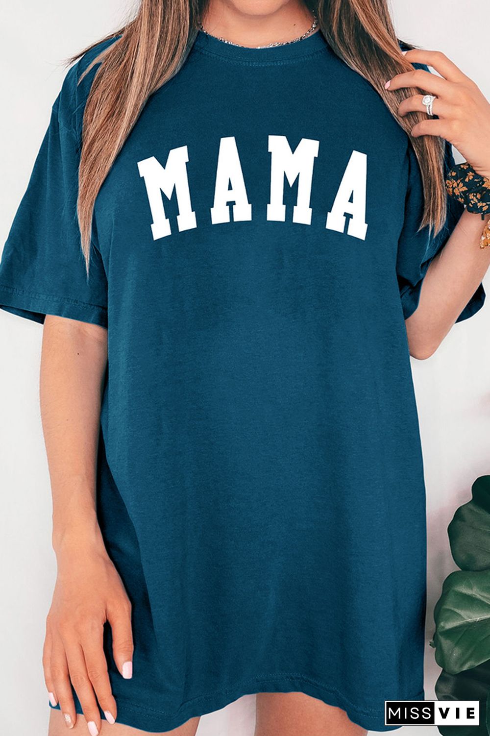 Mama Print Oversize Graphic Tee