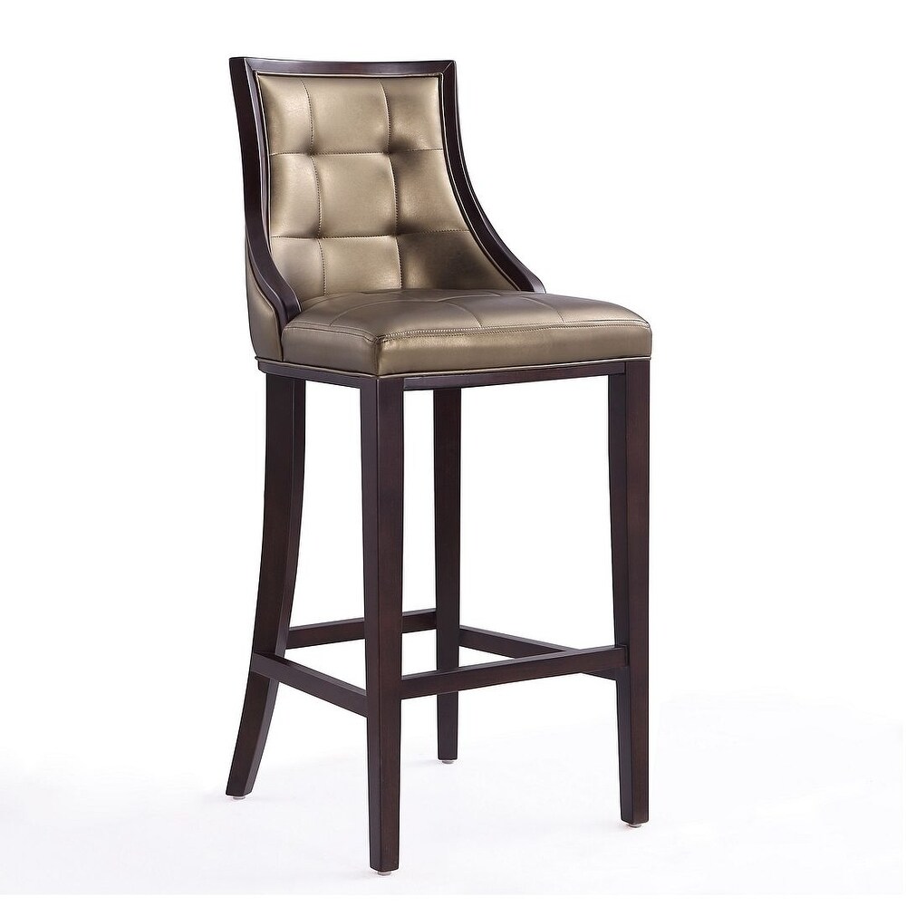 Manhattan Comfort Fifth Avenue 45 in. Walnut Beech Wood Bar Stool (Set of 2)