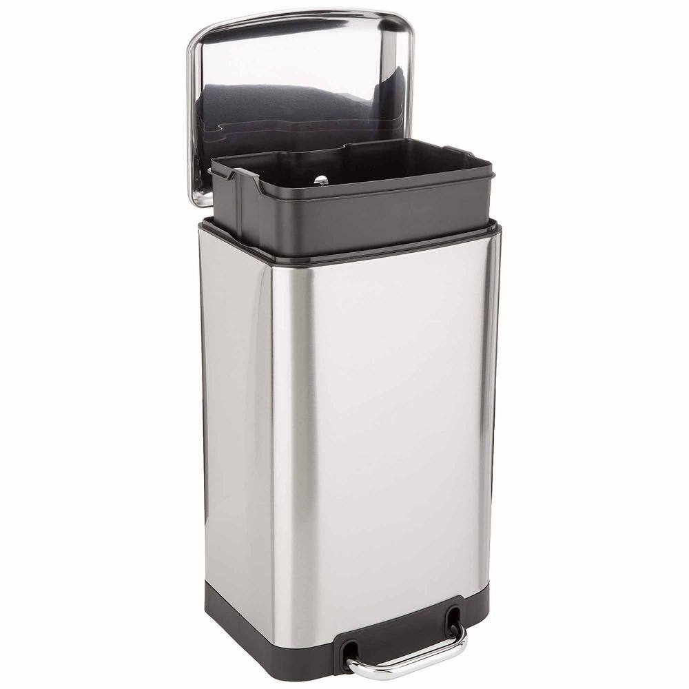 5.3 Gal.20 L Nickel Soft-Close Smudge Resistant Small Trash Can with Foot Pedal TG8834N