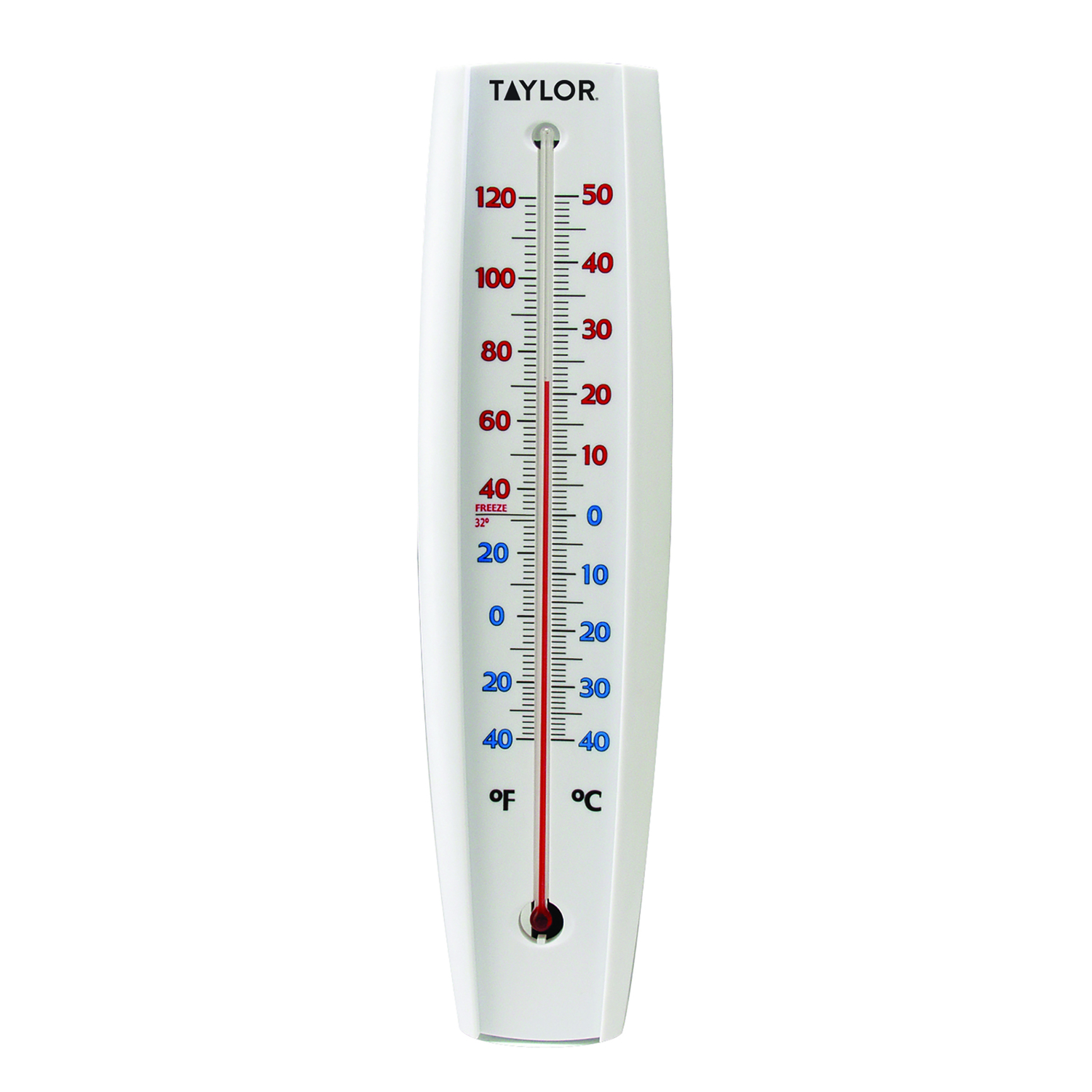 Taylor Jumbo Size Tube Thermometer Plastic White 14.75 in.