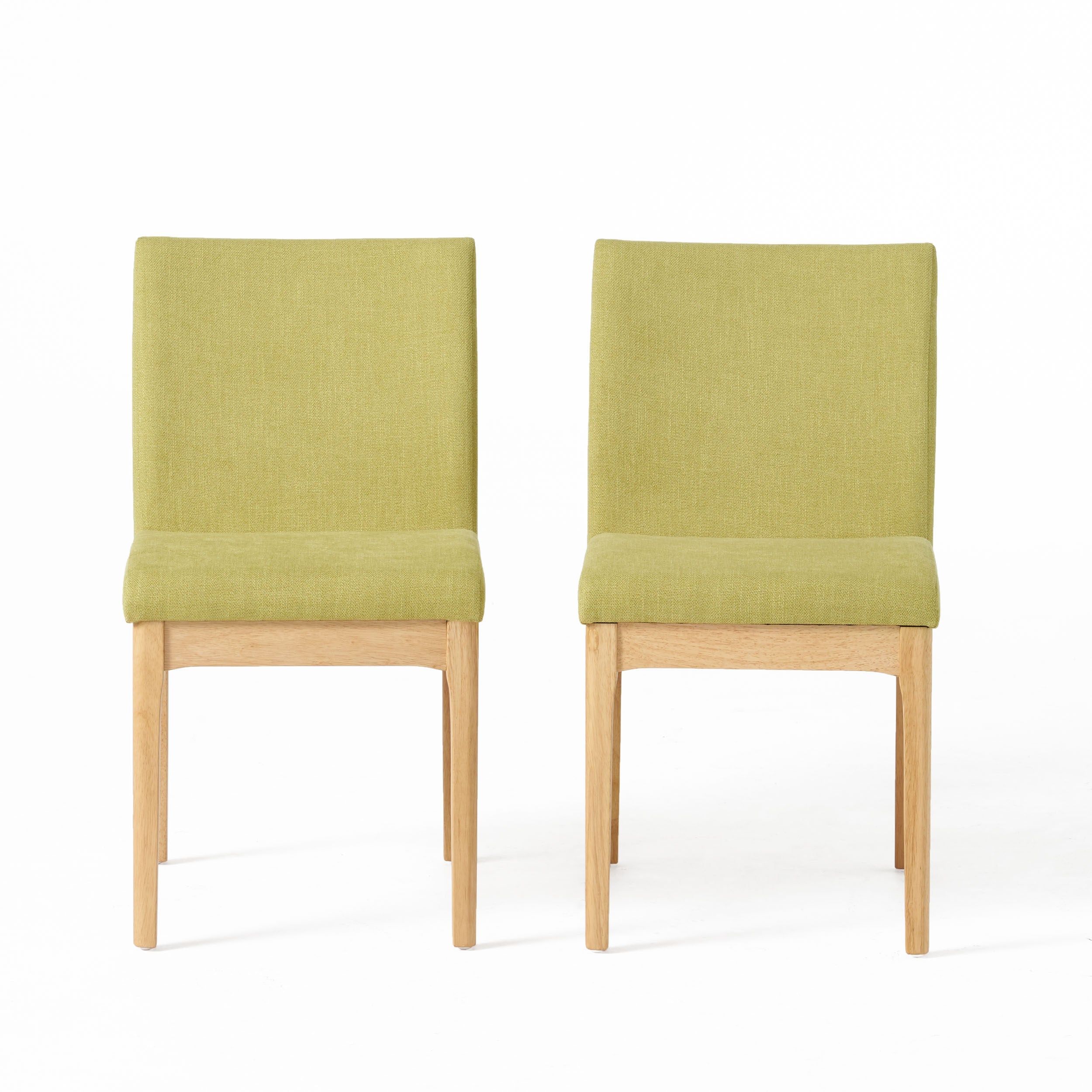 Leona Fabric & Wood Finish Dining Chair (Set of 2)