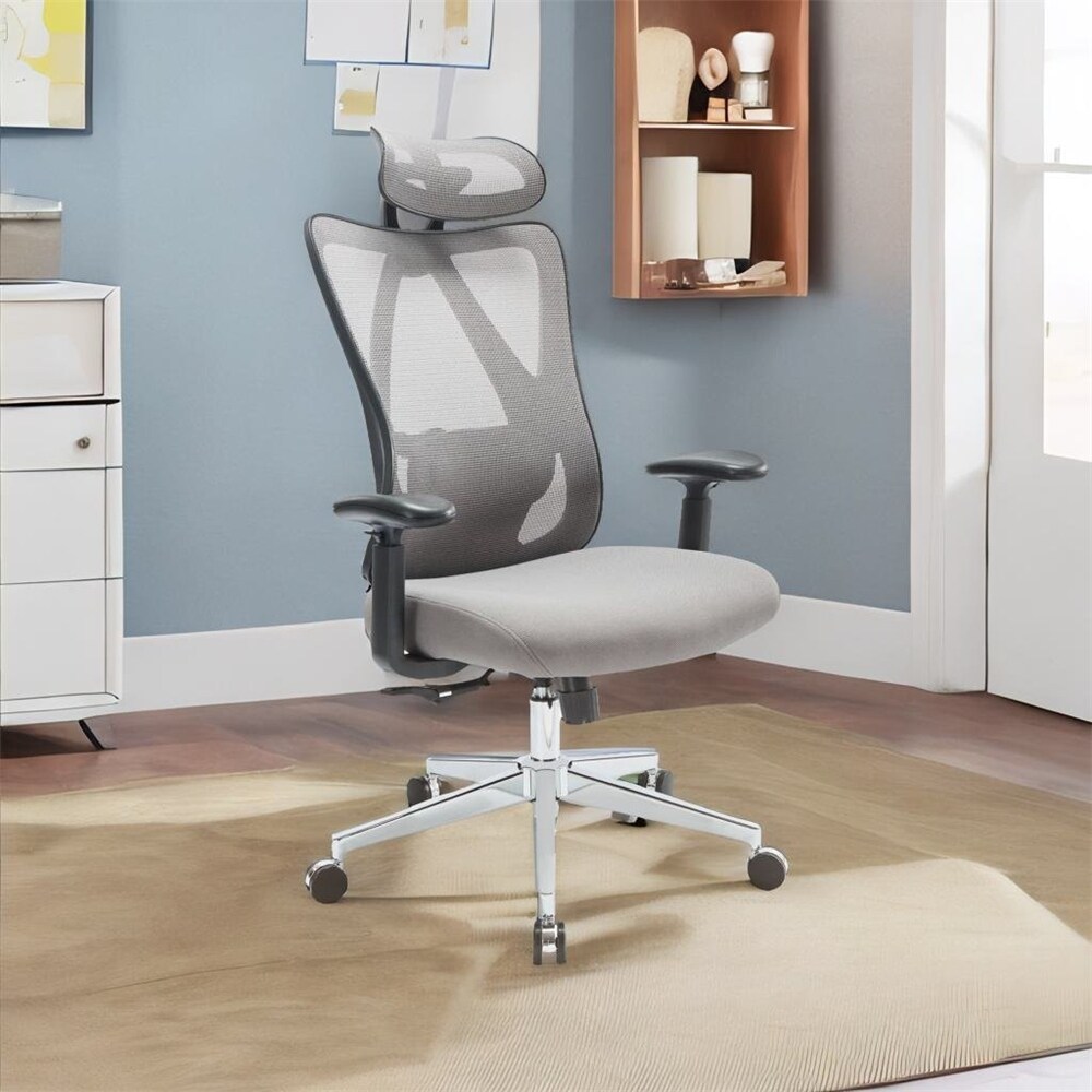 High Back Office Chair with Adjustable Headrest and Waistrest Mesh