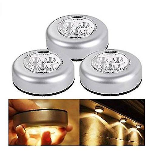 3 Led Battery Powered Night Light Stick Tap Touch Lamp Lights For Cabinet Kitchen Cupboard Garage， 3pcs