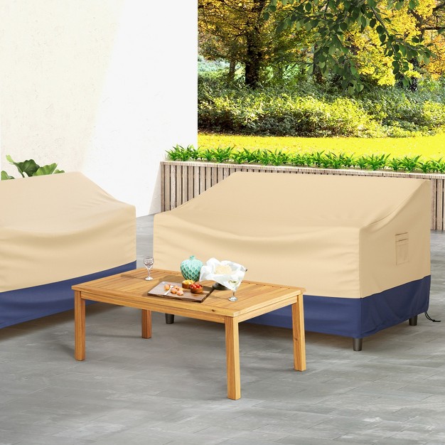 Costway Patio 60 x27 x27 x43 x27 x27 2 seater Bench Loveseat Deep Sofa Cover Waterproof Handle Air Vent