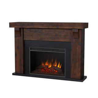 Real Flame Gunnison Grand 64 in. Freestanding Wooden Electric Fireplace in Chestnut Barnwood 8700E-CHBW