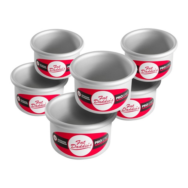 X 3 quot Anodized Aluminum Round Cake Pans 3 quot Deep Pack Of 6