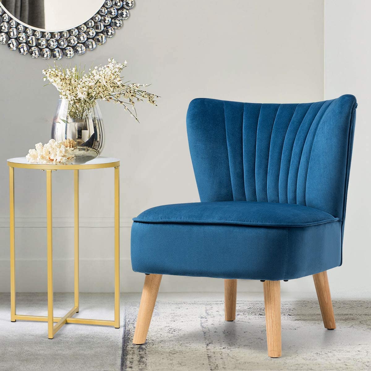 Velvet Accent Chair, Upholstered Modern Sofa Chair