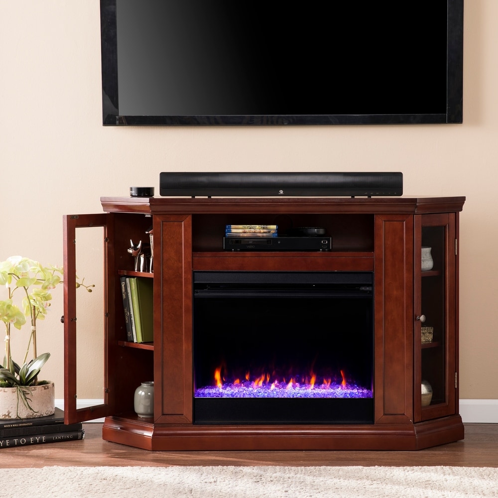 SEI Furniture Cabot Cherry Convertible Color Changing Fireplace