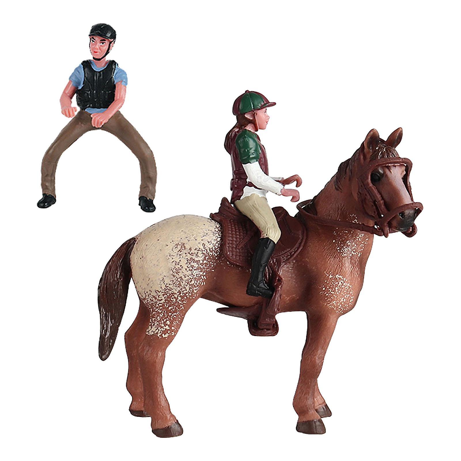 Horse Riding Figurine For Architecture Model Desktop Ornament Building Model Style C