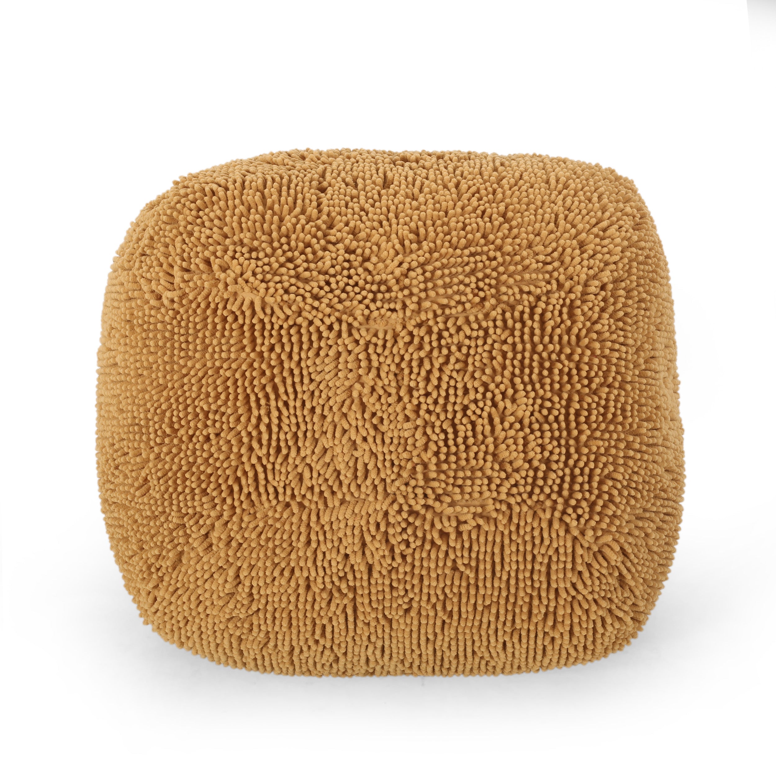 Statham Modern Microfiber Chenille Square Pouf