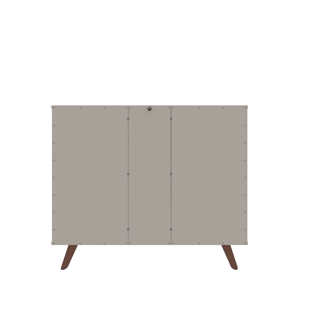 Hampton 39.37 Buffet Stand Cabinet with 7 Shelves and Solid Wood Legs in White