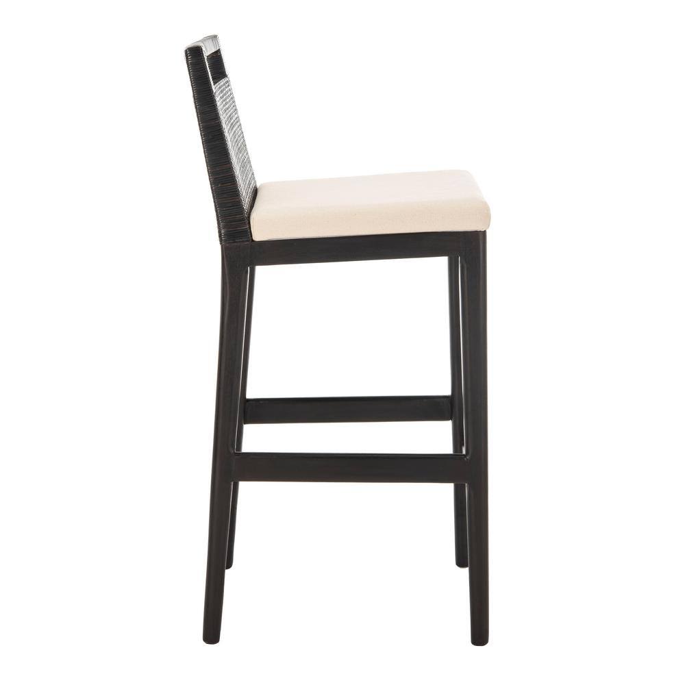 SAFAVIEH Darin 27.75 in. Black Cushioned Bar Stool SEA4015B