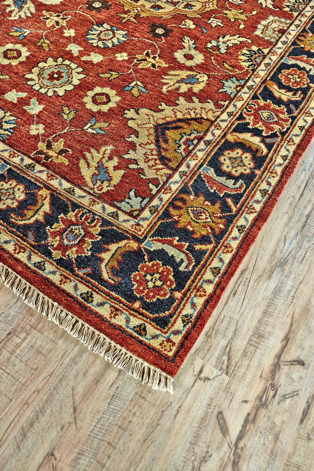 Alden Hand Knotted Rust and Gold Rug by BD Fine