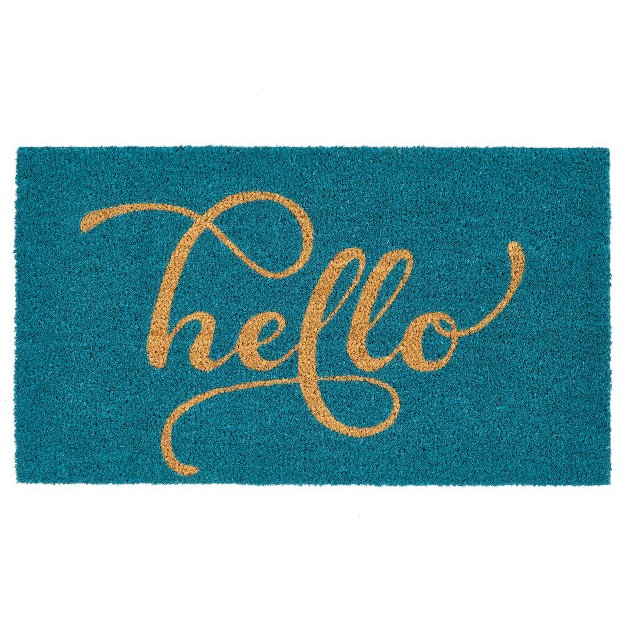 Mdesign Entryway Doormat With Natural Fibers Decorative Script