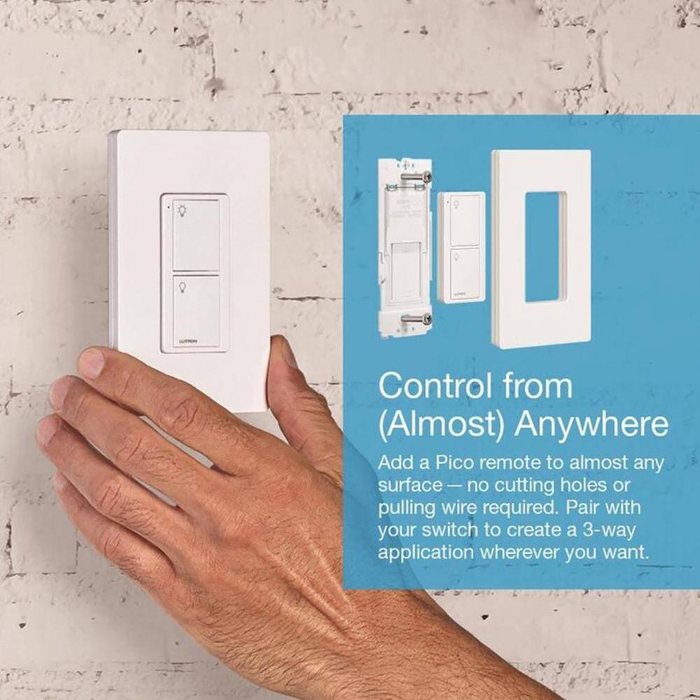 Lutron Caseta Smart Switch for All Bulb Types or Fans 5A Neutral Wire Required White (PD-6ANS-WH) PD-6ANS-WH