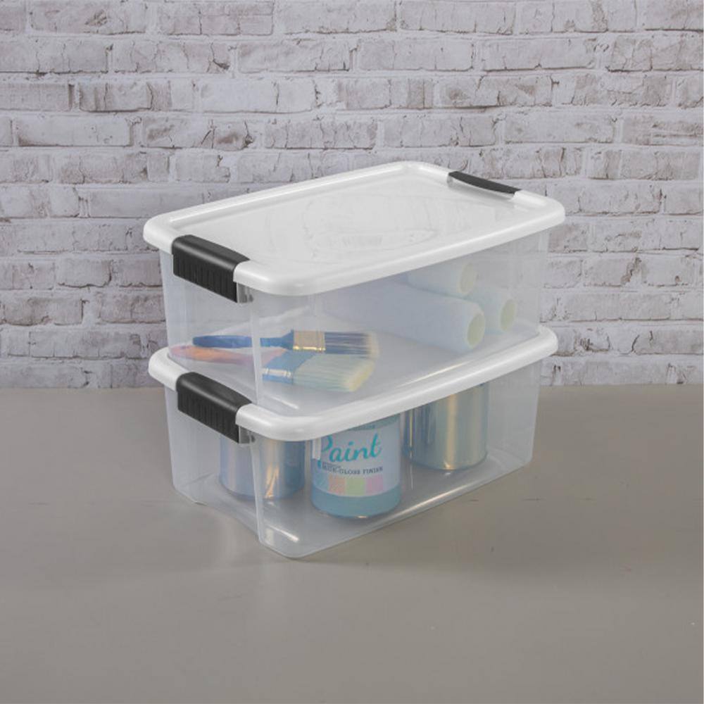 Sterilite 18 Qt. Ultra-Latch Storage Box in Clear Base and (12-Pack) 12 x 19849806