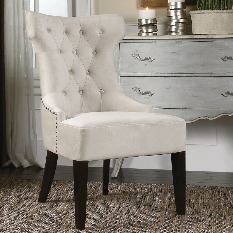 Uttermost Arlette Tufted Wing Chair   Transitional   Armchairs And Accent Chairs   by Louie Lighting  Inc.  Houzz