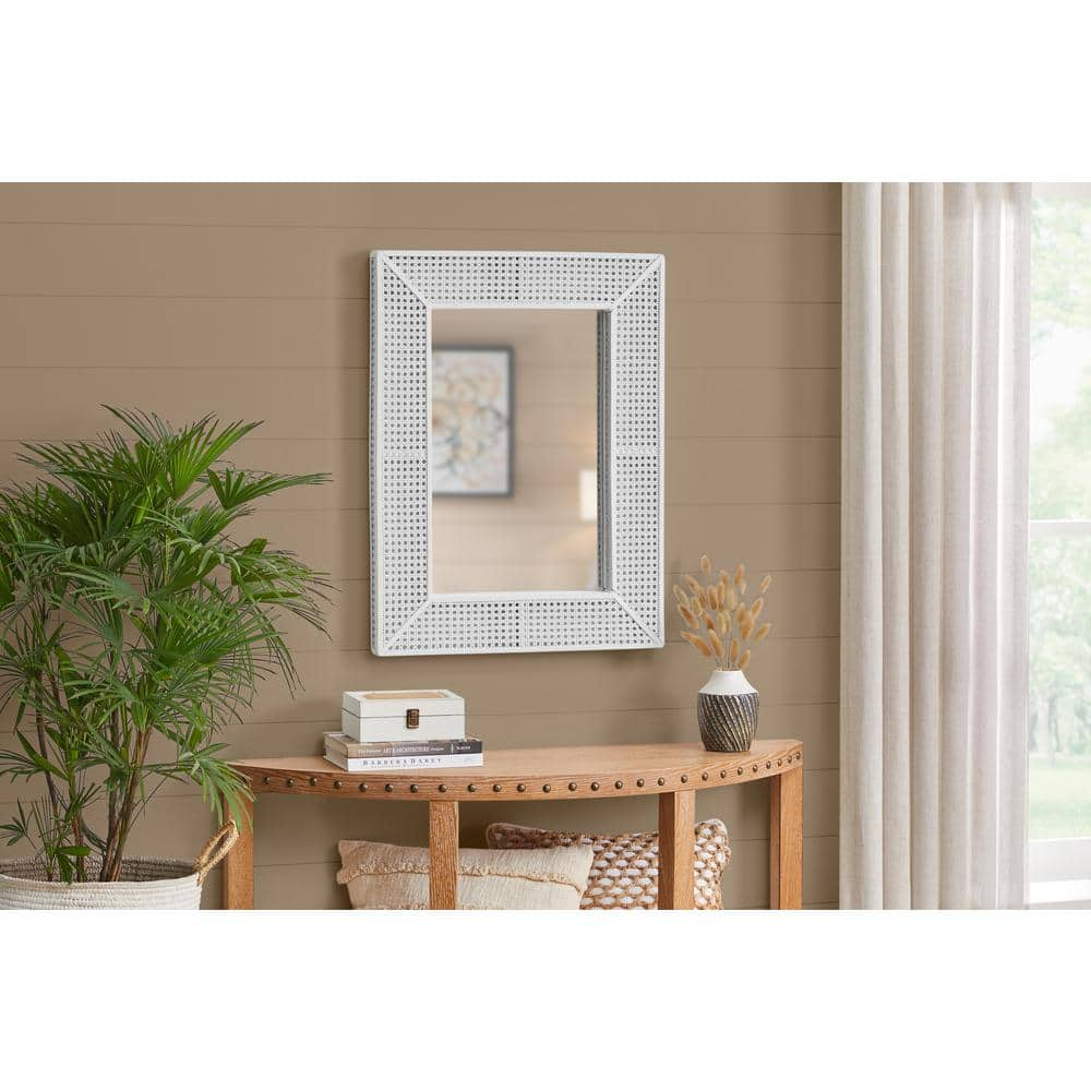 Home Decorators Collection Medium Rectangle White Rattan and Cane Mirror (24 in. W x 32 in. H) R195338XXA-6