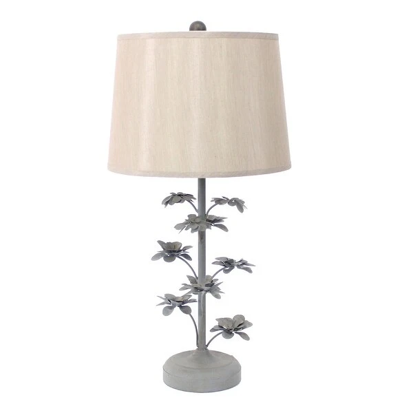 8 x 12 x 28 Gray Rustic Flowering Tree - Table Lamp - 8 x 12 x 28.25