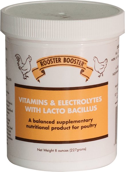 Rooster Booster Vitamins and Electrolytes Lacto Bacillus Poultry Supplement